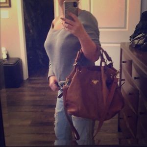 Prada -style hobo bag. Camel color